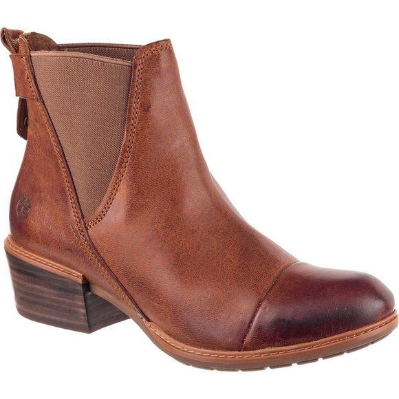 Timberland Sutherlin Bay double GORE pull on Chelsea boots brown leather size 7 - Picture 1 of 9